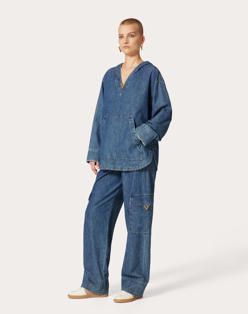 Red Valentino KAFTANO IN CHAMBRAY DENIM Offerte
