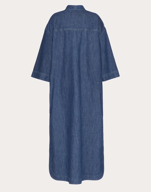 Red Valentino KAFTANO IN CHAMBRAY DENIM Vendita Economica