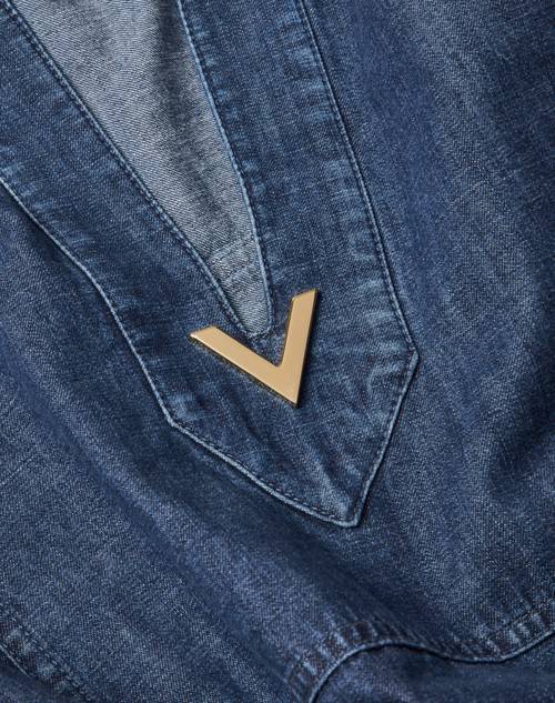 Red Valentino KAFTANO IN CHAMBRAY DENIM Vendita Economica