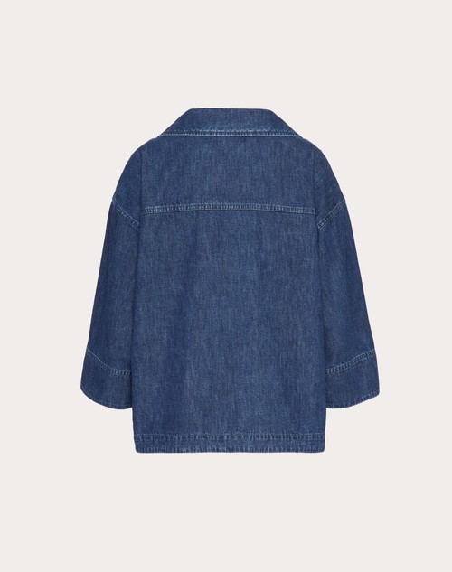 Red Valentino TOP KAFTANO IN CHAMBRAY DENIM Saldi Di Fabbrica