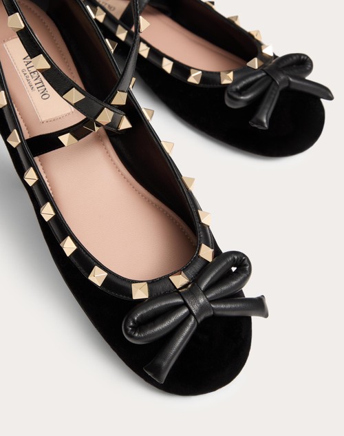 Red Valentino BALLERINA ROCKSTUD IN VELLUTO Sconto di tempo limitato