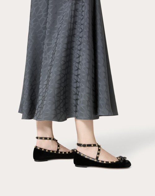 Red Valentino BALLERINA ROCKSTUD IN VELLUTO Sconto di tempo limitato