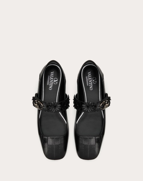 Red Valentino BALLERINA MARY-JANE VLOGO LOCKER IN ANGUILLA CON APPLICAZIONE DI FIORI Offerta speciale
