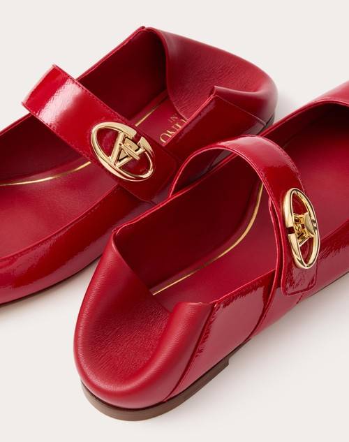 Red Valentino BALLERINA MARY-JANE VLOGO LOCKER IN NAPLACK Flash Sale