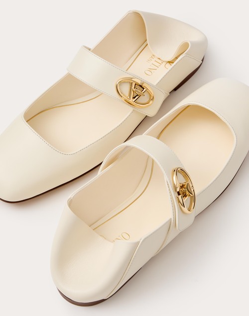 Red Valentino BALLERINA MARY-JANE VLOGO LOCKER IN VITELLO Fornitura limitata