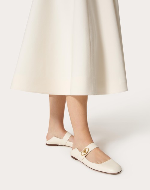 Red Valentino BALLERINA MARY-JANE VLOGO LOCKER IN VITELLO Shopping online