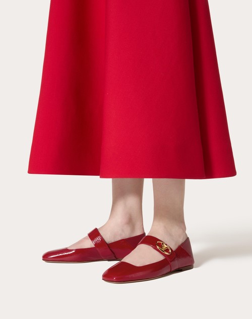 Red Valentino BALLERINA MARY-JANE VLOGO LOCKER IN NAPLACK Offerta esclusiva