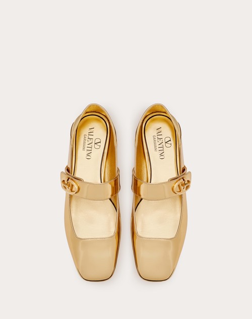 Red Valentino BALLERINA MARY-JANE VLOGO LOCKER IN VITELLO SPECCHIO Vendite stagionali