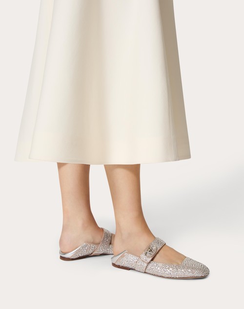 Red Valentino BALLERINA MARY-JANE VLOGO LOCKER CON CRISTALLI Black Friday