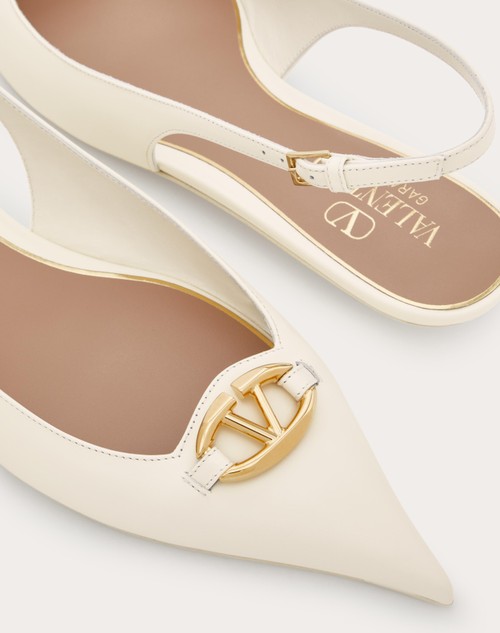 Red Valentino BALLERINA SLINGBACK VLOGO THE BOLD EDITION IN VITELLO 20MM Offerta per la Festa della Mamma