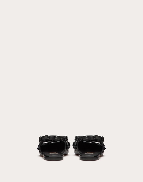 Red Valentino BALLERINA SLINGBACK ROCKSTUD BOW IN VERNICE E BORCHIE IN TONO Offerta Giorno del Papà