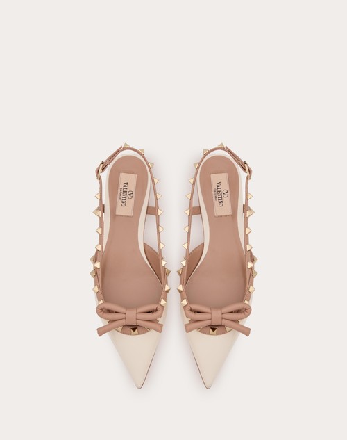 Red Valentino BALLERINA SLINGBACK ROCKSTUD BOW IN VERNICE Offerta San Valentino