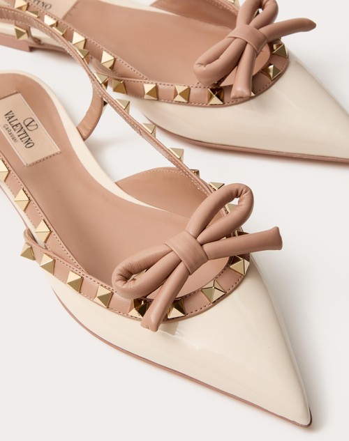 Red Valentino BALLERINA SLINGBACK ROCKSTUD BOW IN VERNICE Offerta San Valentino