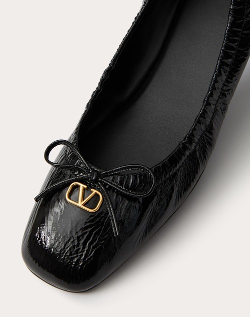 Red Valentino BALLERINA VLOGO SIGNATURE IN VERNICE Offerta migliore
