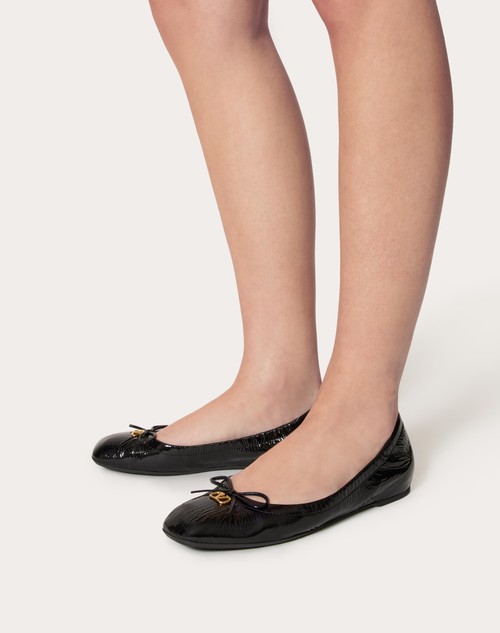 Red Valentino BALLERINA VLOGO SIGNATURE IN VERNICE Offerta migliore