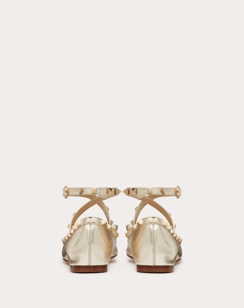 Red Valentino BALLERINA ROCKSTUD IN NAPPA LAMINATA Offerta temporanea