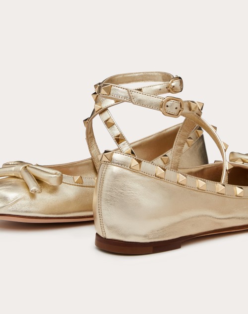 Red Valentino BALLERINA ROCKSTUD IN NAPPA LAMINATA Offerta temporanea