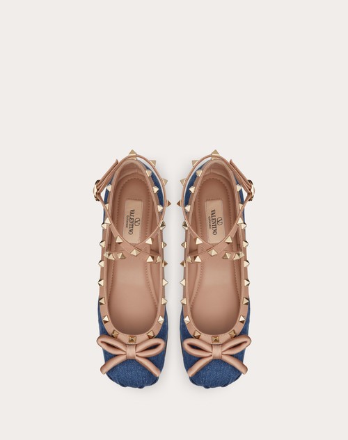 Red Valentino BALLERINA ROCKSTUD IN DENIM Lightning offer
