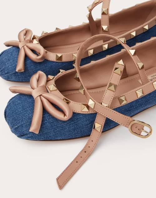 Red Valentino BALLERINA ROCKSTUD IN DENIM Lightning offer