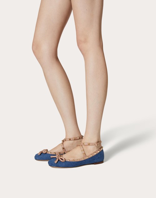 Red Valentino BALLERINA ROCKSTUD IN DENIM Lightning offer