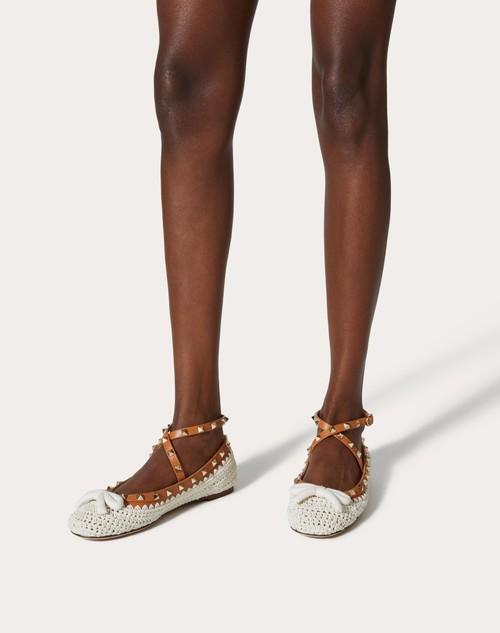 Red Valentino BALLERINA ROCKSTUD CON RICAMO CROCHET Grandi sconti