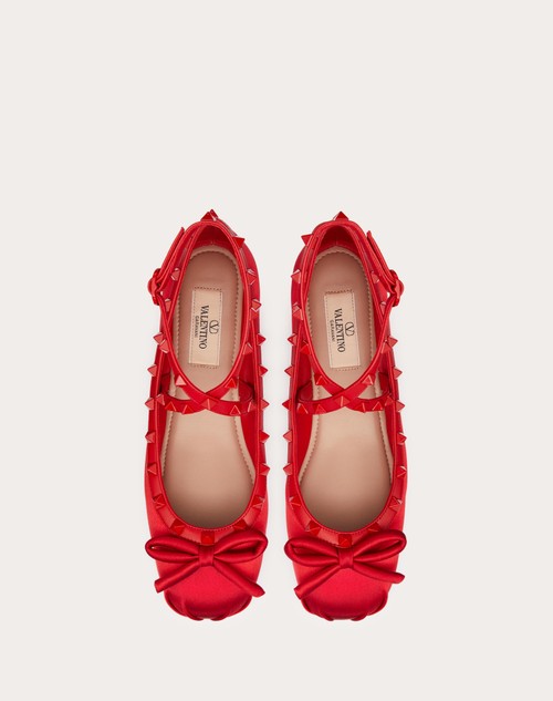 Red Valentino BALLERINA ROCKSTUD IN RASO E BORCHIE IN TONO Nuovi prodotti