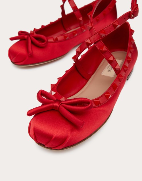 Red Valentino BALLERINA ROCKSTUD IN RASO E BORCHIE IN TONO Nuovi prodotti