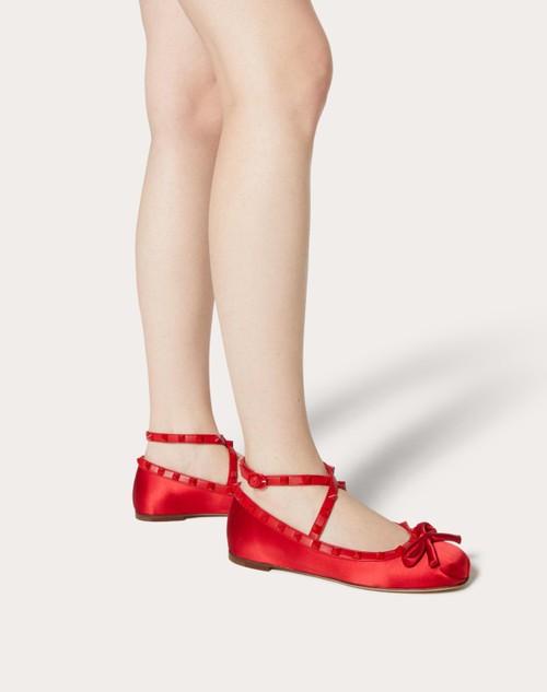 Red Valentino BALLERINA ROCKSTUD IN RASO E BORCHIE IN TONO Nuovi prodotti