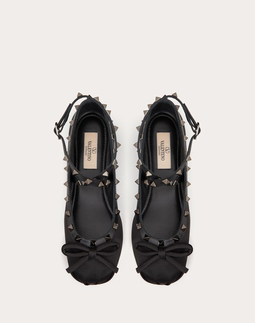 Red Valentino BALLERINA ROCKSTUD IN RASO E BORCHIE IN TONO Liquidazione