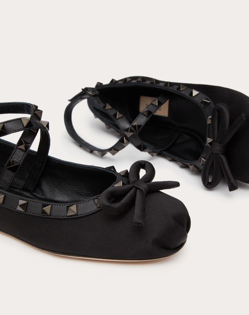 Red Valentino BALLERINA ROCKSTUD IN RASO E BORCHIE IN TONO Liquidazione