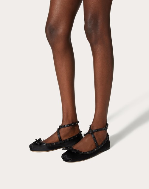 Red Valentino BALLERINA ROCKSTUD IN RASO E BORCHIE IN TONO Liquidazione
