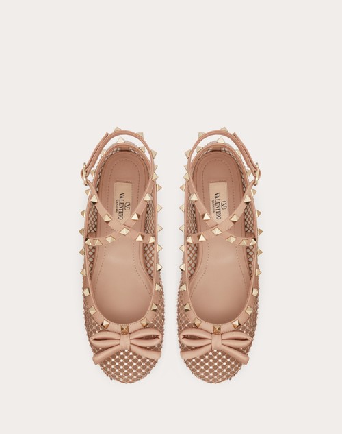 Red Valentino BALLERINA ROCKSTUD IN RETE CON CRISTALLI Offerte giornaliere