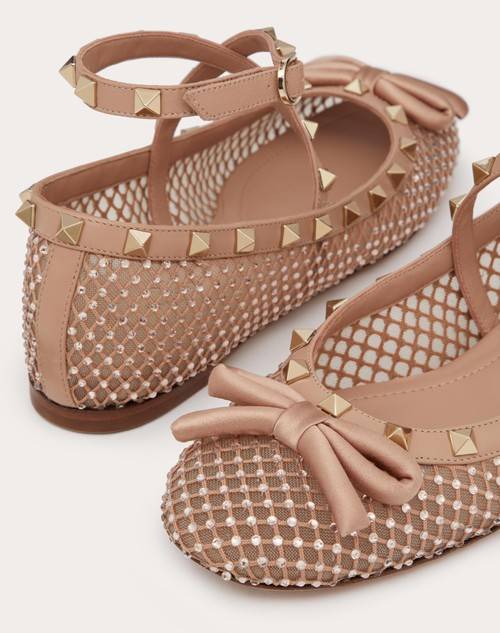 Red Valentino BALLERINA ROCKSTUD IN RETE CON CRISTALLI Offerte giornaliere
