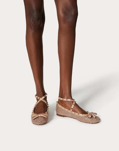 Red Valentino BALLERINA ROCKSTUD IN RETE CON CRISTALLI Offerte giornaliere