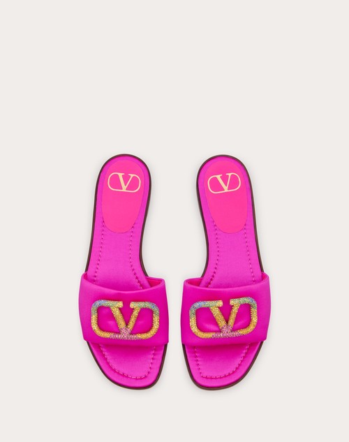 Red Valentino SANDALO SLIDE VALENTINO GARAVANI ESCAPE IN RASO CON CRISTALLI Fino al 65% di sconto
