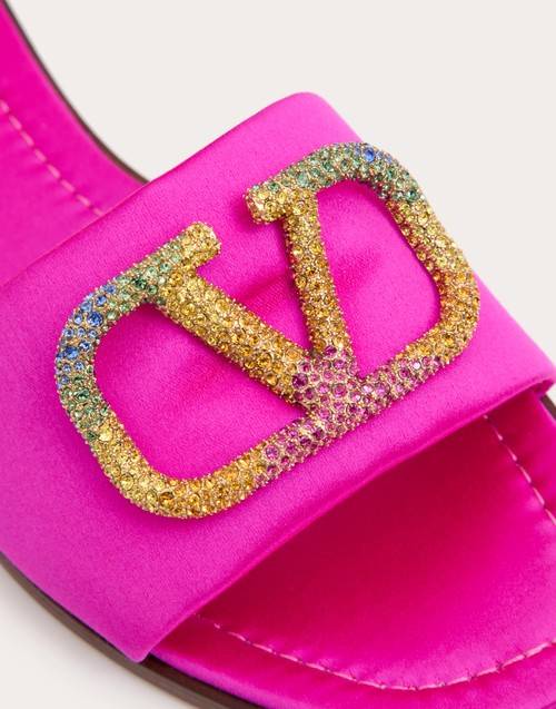 Red Valentino SANDALO SLIDE VALENTINO GARAVANI ESCAPE IN RASO CON CRISTALLI Fino al 65% di sconto