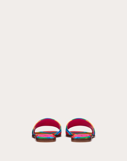 Red Valentino SANDALO SLIDE VALENTINO GARAVANI ESCAPE IN CANVAS CON STAMPA CHEVRON24 Only for today