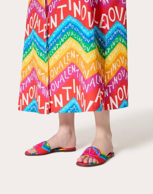 Red Valentino SANDALO SLIDE VALENTINO GARAVANI ESCAPE IN CANVAS CON STAMPA CHEVRON24 Only for today