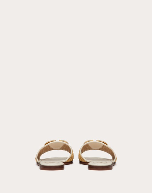 Red Valentino SANDALO SLIDE VLOGO SIGNATURE IN RAFIA INTRECCIATA Super sconto