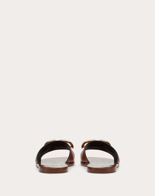 Red Valentino SANDALO SLIDER VLOGO SIGNATURE IN VACCHETTA GRANATA CON ACCESSORIO 50% di sconto con spedizione gratuita