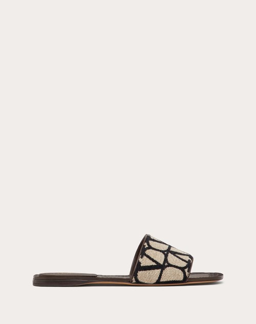 Red Valentino SANDALO SLIDE IN TOILE ICONOGRAPHE Trasporto libero internazionale
