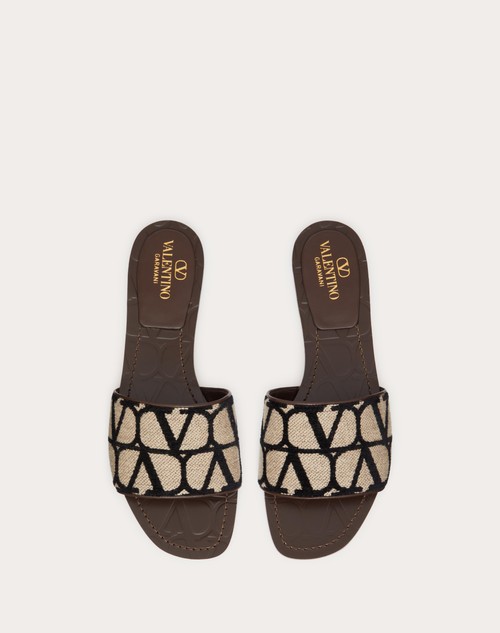 Red Valentino SANDALO SLIDE IN TOILE ICONOGRAPHE Trasporto libero internazionale