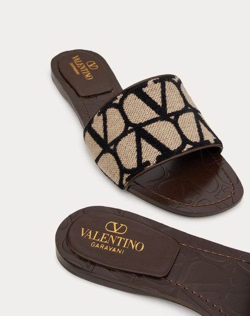 Red Valentino SANDALO SLIDE IN TOILE ICONOGRAPHE Trasporto libero internazionale