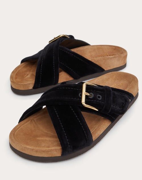Red Valentino SANDALO SLIDE FUSSFRIEND IN VELLUTO 30MM Officina