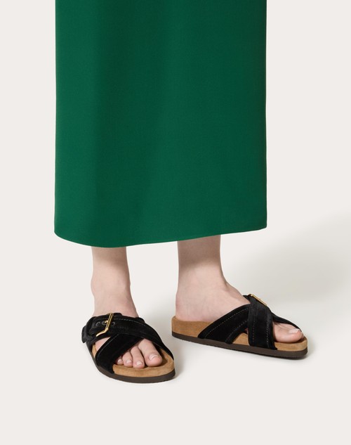 Red Valentino SANDALO SLIDE FUSSFRIEND IN VELLUTO 30MM Officina