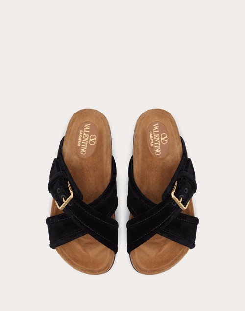 Red Valentino SANDALO SLIDE FUSSFRIEND IN VELLUTO 30MM Esporta salva