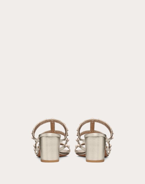 Red Valentino SANDALO SLIDER ROCKSTUD IN VITELLO METALLIZZATO 60MM Sottocosto