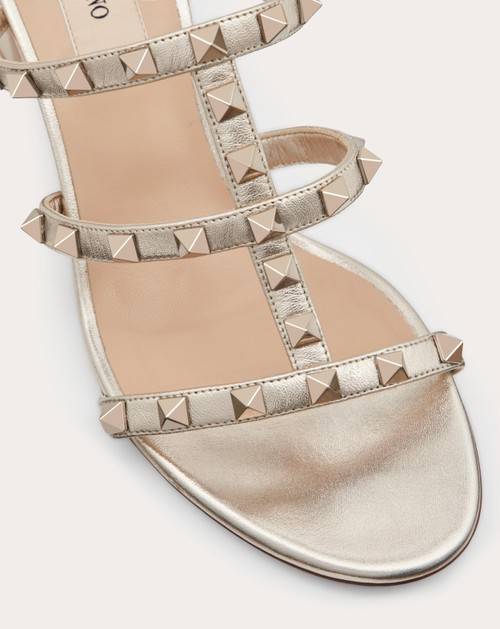 Red Valentino SANDALO SLIDER ROCKSTUD IN VITELLO METALLIZZATO 60MM Sottocosto