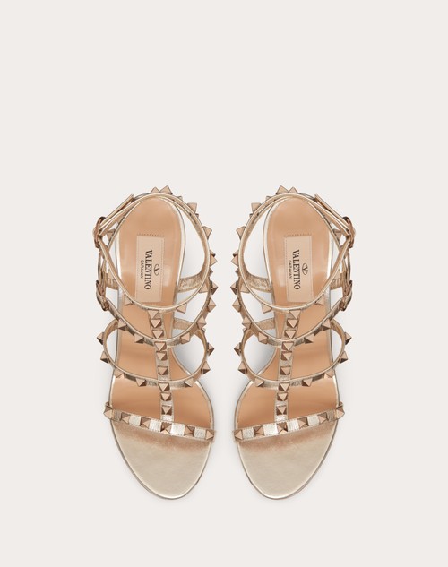 Red Valentino SANDALO ROCKSTUD IN VITELLO METALLIZZATO CON CINTURINI 100MM Sconto
