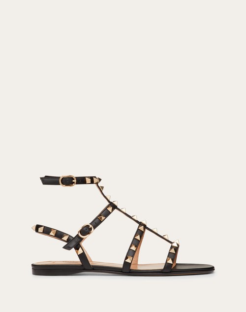 Red Valentino SANDALO BASSO ROCKSTUD IN VITELLO CON CINTURINI Economico